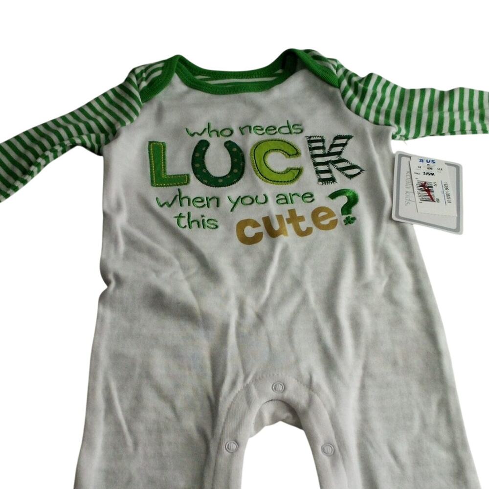 Koala Kids Who Needs Luck Cute LS One Piece 6-9M